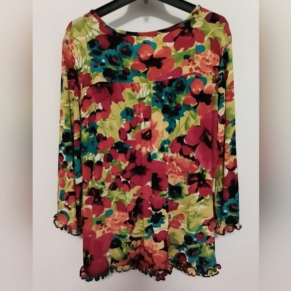Floral Multicolor Women's Top / Size XL - Picture 6 of 9